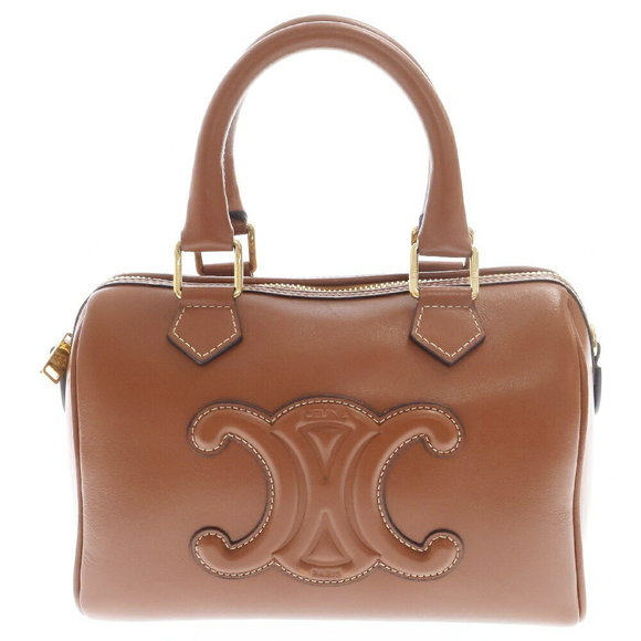 Celine Boston Calfskin Handbag Brown - Picture 1 of 6